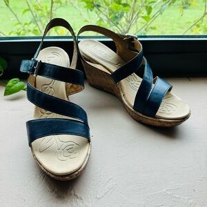 b.o.c. Women's Blue Schirra Wedge Casual Sandal Size 10